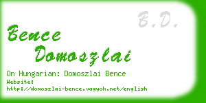 bence domoszlai business card